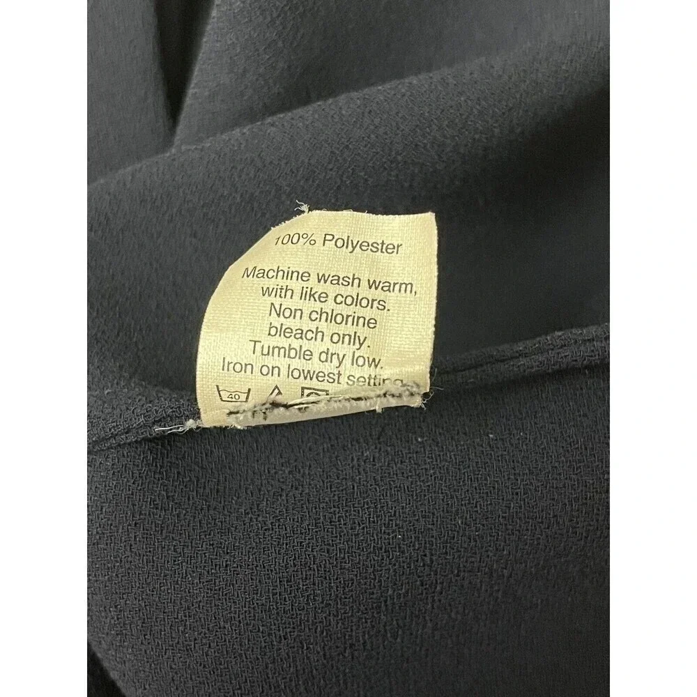J.Crew Women’s Navy Black Crepe Baseball Blouse Size 2 | Dark Coquette Goth Chic